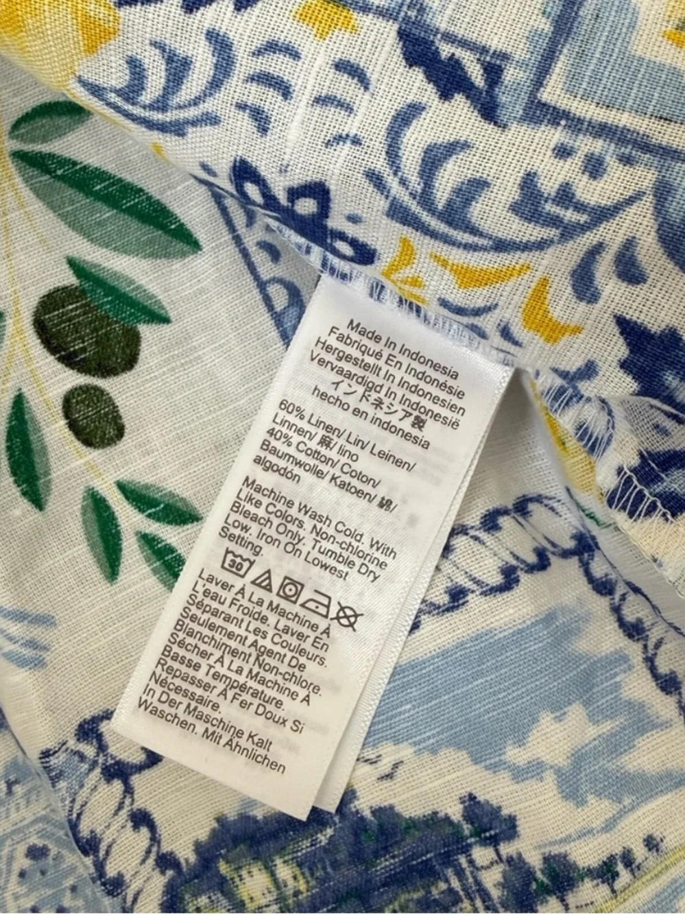 J. Crew Blue and White Printed Button-Up Shirt - Picture 3 of 4
